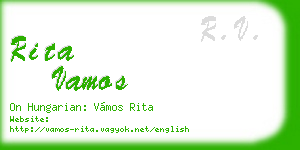 rita vamos business card
